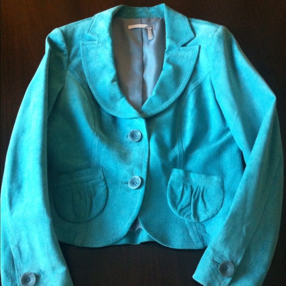 Suede turquoise blazer - Picture 1 of 4